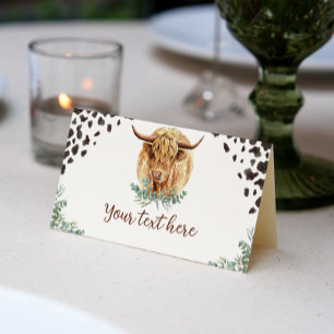 Placement Carte de la tente de nourriture Highland Cow