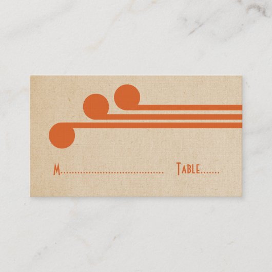 Placement Carte de lieu chic Orange Deco (Devant)