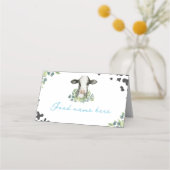 Placement Carte de lieu d'anniversaire de la vache de ferme (Dos)