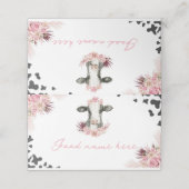 Placement Carte de lieu d'anniversaire de la vache de ferme (Extérieur déplié)