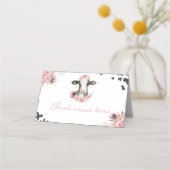 Placement Carte de lieu d'anniversaire de la vache de ferme (Dos)