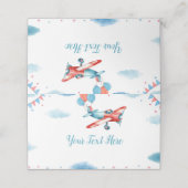 Placement Carte de lieu d'anniversaire de l'avion vintage (Extérieur déplié)