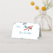 Placement Carte de lieu d'anniversaire de l'avion vintage (Dos)