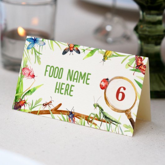 Placement Carte de lieu d'anniversaire des insectes