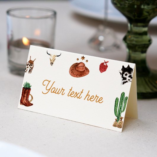 Placement Carte de lieu d'anniversaire du premier Rodeo Cowb