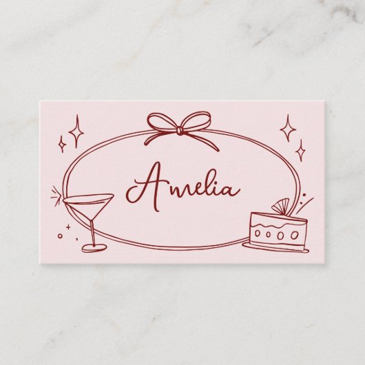 Placement Carte de lieu d'anniversaire personnalisée (Devant)