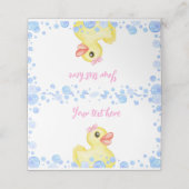 Placement Carte de lieu d'anniversaire pour fille en caoutch (Extérieur déplié)