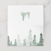 Placement Carte de lieu de forêt de pin rustique (Extérieur déplié)