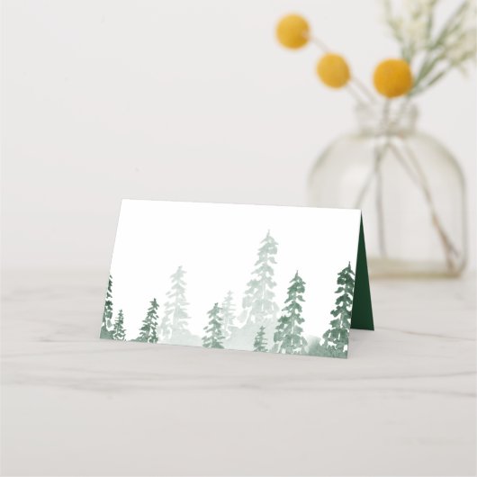 Placement Carte de lieu de forêt de pin rustique (Devant)