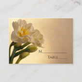 Placement Carte de lieu de mariage blanc double jonquilles (Devant)