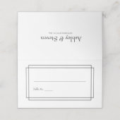 Placement Carte de lieu de mariage blanc simple (Extérieur déplié)