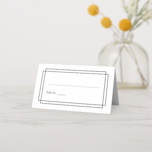 Placement Carte de lieu de mariage blanc simple (Devant)