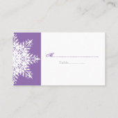Placement Carte de lieu de mariage blanc violet d'hiver (Dos)