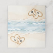 Placement Carte de lieu de mariage de plage avec design de c (Extérieur déplié)