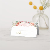 Placement Carte de lieu de mariage d'hiver Aquarelle dorée F (Devant)