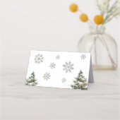 Placement Carte de lieu de mariage d'hiver Mariage de Noël (Dos)