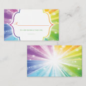 Placement Carte de lieu de réception de Sunburst en arc-en-c (Devant / Derrière)