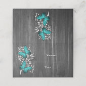 Placement Carte de lieu de réception turquoise Rustique Papi (Extérieur déplié)