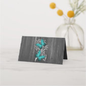 Placement Carte de lieu de réception turquoise Rustique Papi (Dos)