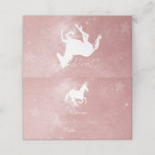 Placement Carte de lieu de réception Unicorne rose (Extérieur déplié)