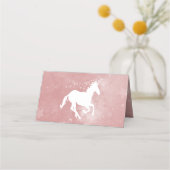 Placement Carte de lieu de réception Unicorne rose (Dos)