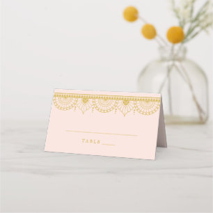 Placement Carte de lieu d'escorte indienne Blush   Calligrap