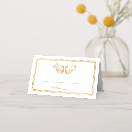 Placement Carte de lieu d'escorte indienne | Script de calli (Devant)
