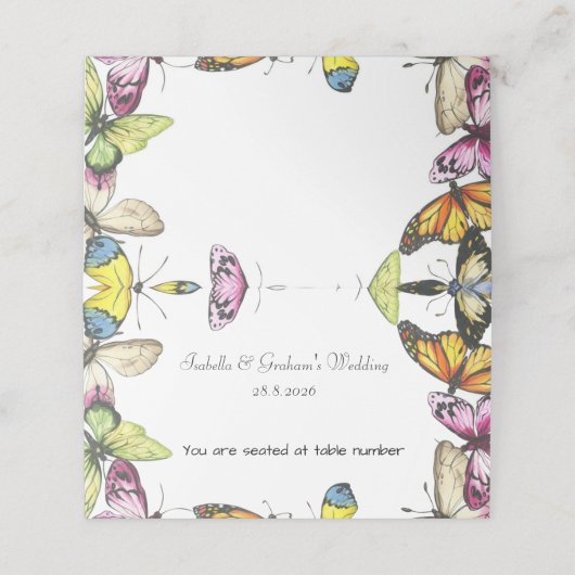 Placement Carte de lieu - Simple conception papillon (Extérieur déplié)