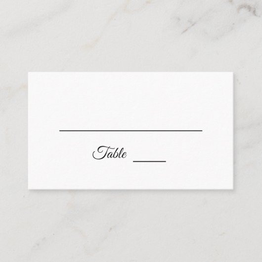 Placement Carte de lieu simple noir et blanc (Devant)