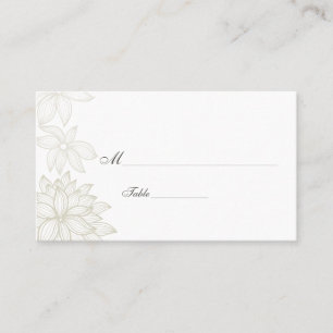 Placement Carte de lieu spéciale Fleur Taupe Contourée