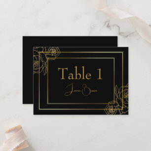 Placement Carte de luxe Black and Gold Place