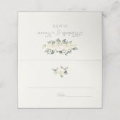Placement Carte de Mariage à la rose blanche (Extérieur déplié)