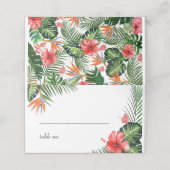 Placement Carte de Mariage à thème Tropical Vibrant (Extérieur déplié)