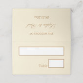 Placement Carte de Mariage beige crème (Extérieur déplié)
