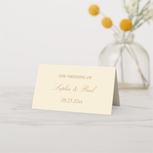 Placement Carte de Mariage beige crème (Dos)