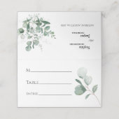 Placement Carte de Mariage blanc moderne verte (Extérieur déplié)