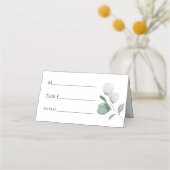 Placement Carte de Mariage blanc moderne verte (Devant)