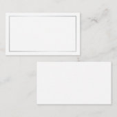Placement Carte de Mariage blanche et argent blanc (Devant / Derrière)