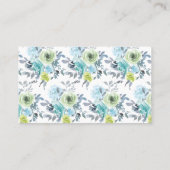 Placement Carte de Mariage bleu clair Jaune Vert Floral (Dos)
