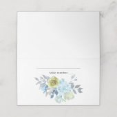 Placement Carte de Mariage bleu clair Jaune Vert Floral (Extérieur déplié)