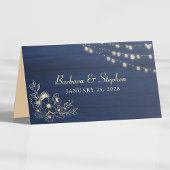 Placement Carte de Mariage bleu Rustique
