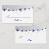 Placement Carte de mariage Blue, gris argenté (Devant / Derrière)