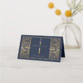 Placement Carte de Mariage Blue Royal Medieval (Dos)