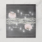 Placement Carte de Mariage Chalkboard Pink Heart Leaf Tree (Extérieur déplié)