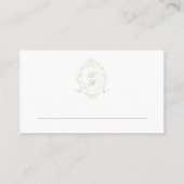 Placement Carte de Mariage classique Floral Crest (Dos)