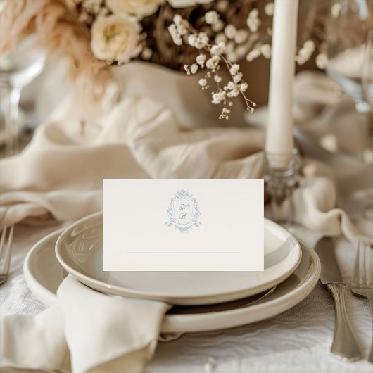 Placement Carte de Mariage classique Floral Crest