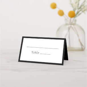 Placement Carte de Mariage classique gothique noir plié