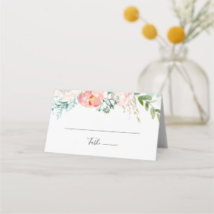 Placement Carte de Mariage coloré à fleurs tropicales