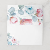 Placement Carte de Mariage couleur bleu et rose (Extérieur déplié)