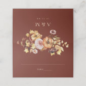 Placement Carte de Mariage de automne pliée Rustique Bourgog (Extérieur déplié)